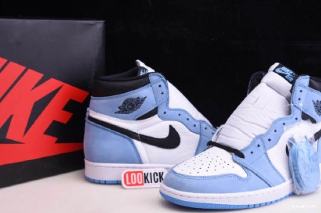HYPE RETRO UNIVERSITY BLUE JORDAN 555088-134 HIGH 1 WHITE AIR BLACK 0731